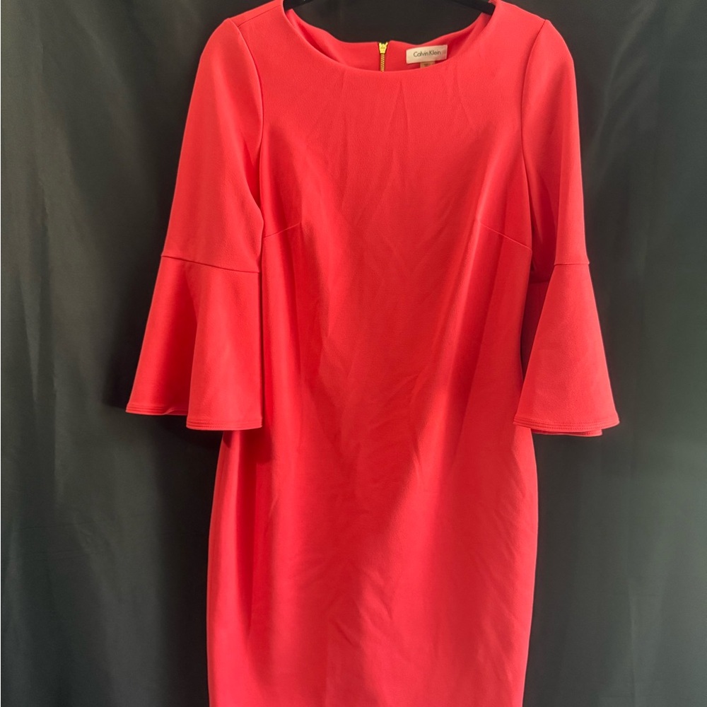 Calvin Klein Women's Pink Bell Sleeve Dress